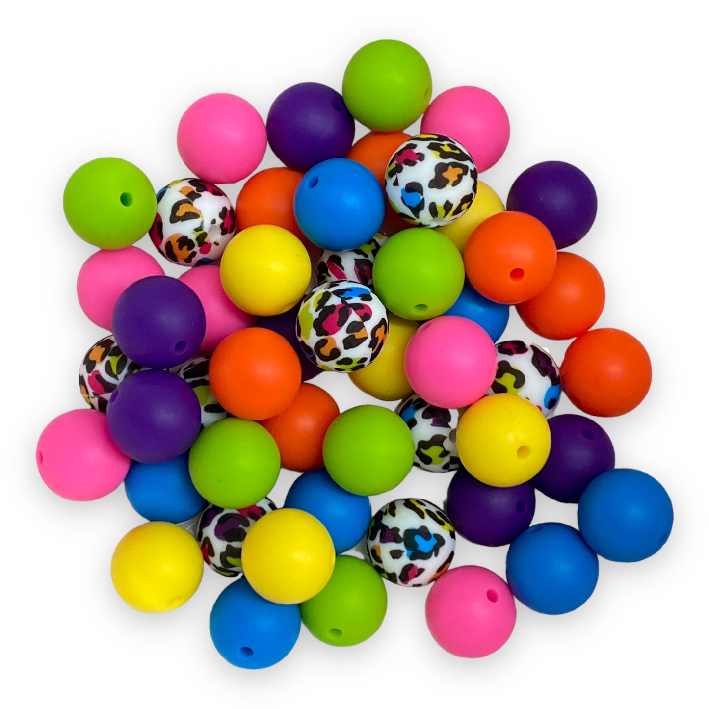 CK- 213 -  15mm 50 Count  Mixed Pack Silicone  Beads