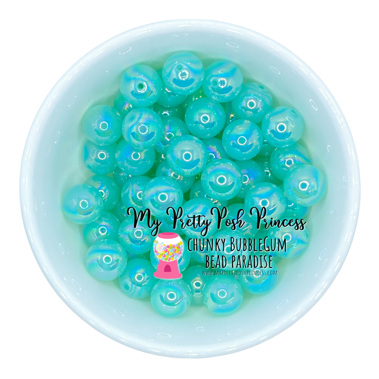 #644 -20mm Wintergreen Jelly Bubbles  Acrylic Beads (1 Count)