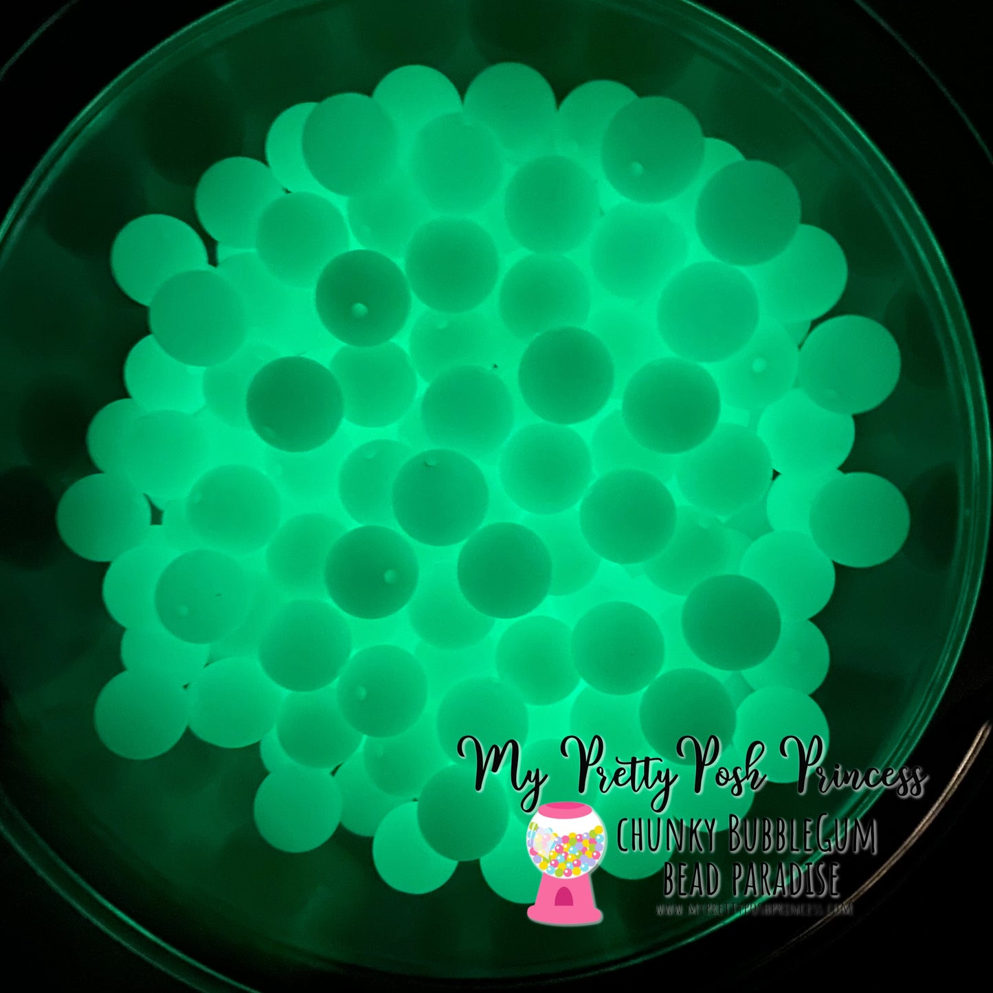 T305- 15mm GLOW IN THE DARK Round Silicone