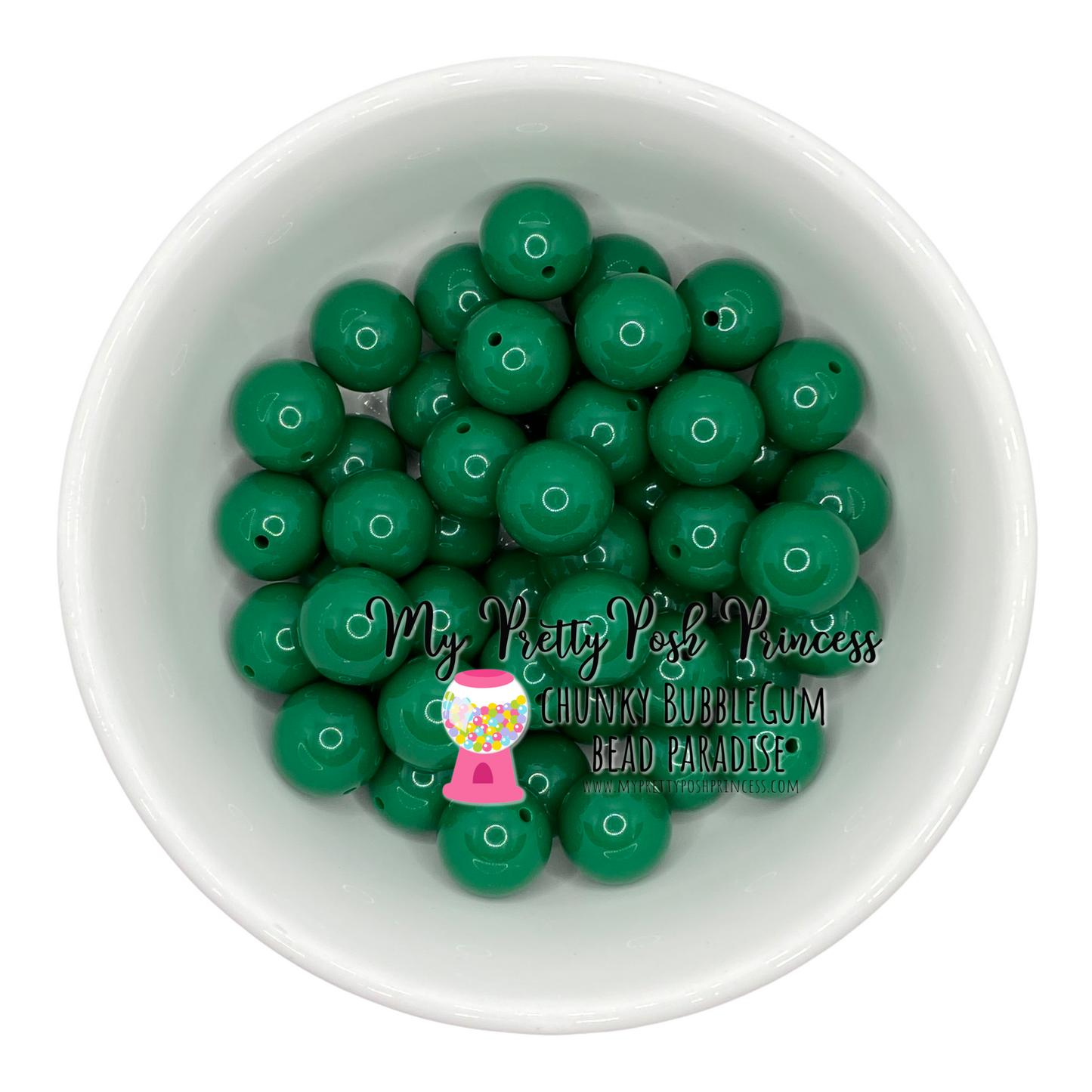 #345-  20mm  Green Solid Acrylic Beads (1 Count)