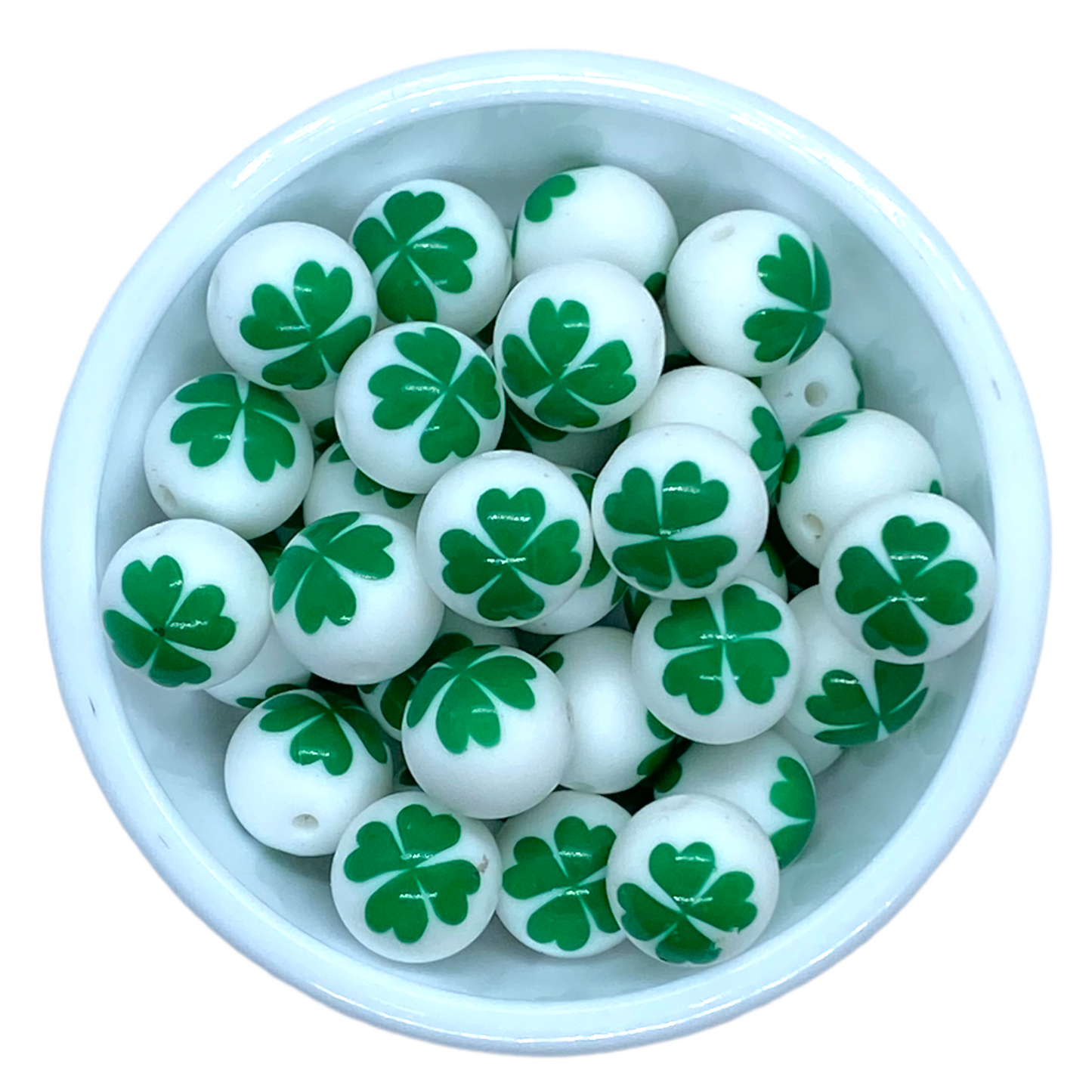 #752 -  15mm “Shamrock” Silicone Beads