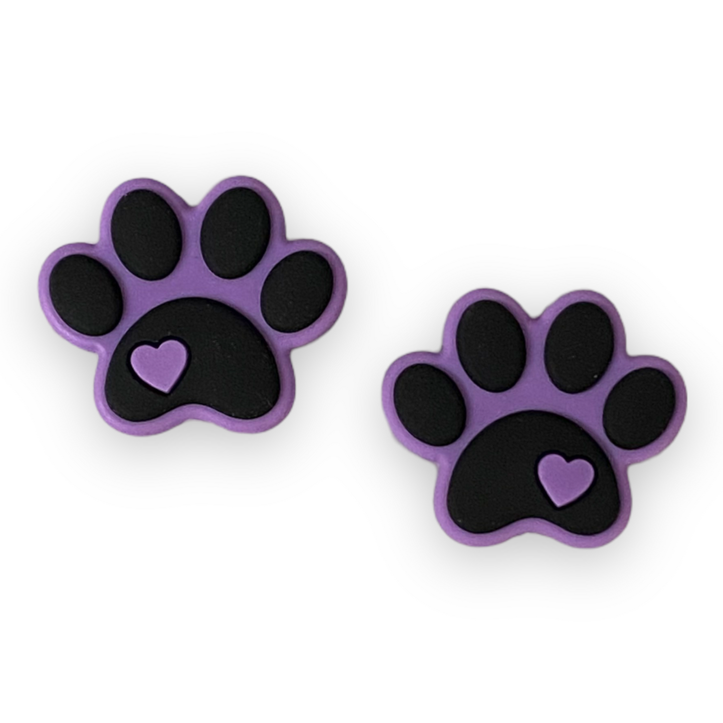 X295 - “Purple Paw"  Focal (1 Count) Bead Silicone