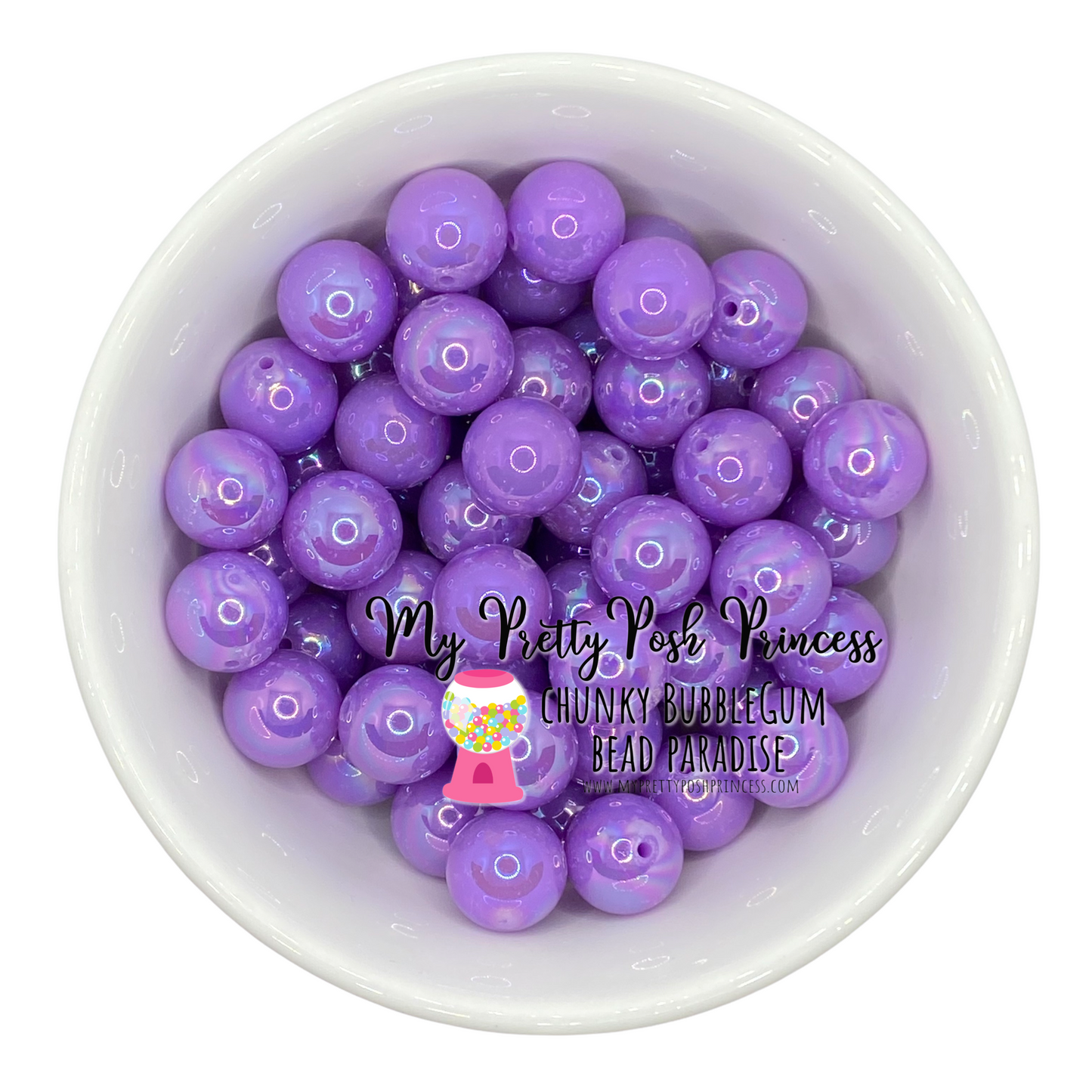 #480 -20mm Neon Purple AB Solid Acrylic Beads (1 Count)