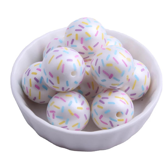 W451- 20mm "Unicorn Matte Sprinkles"  Acrylic Beads (1 Count)