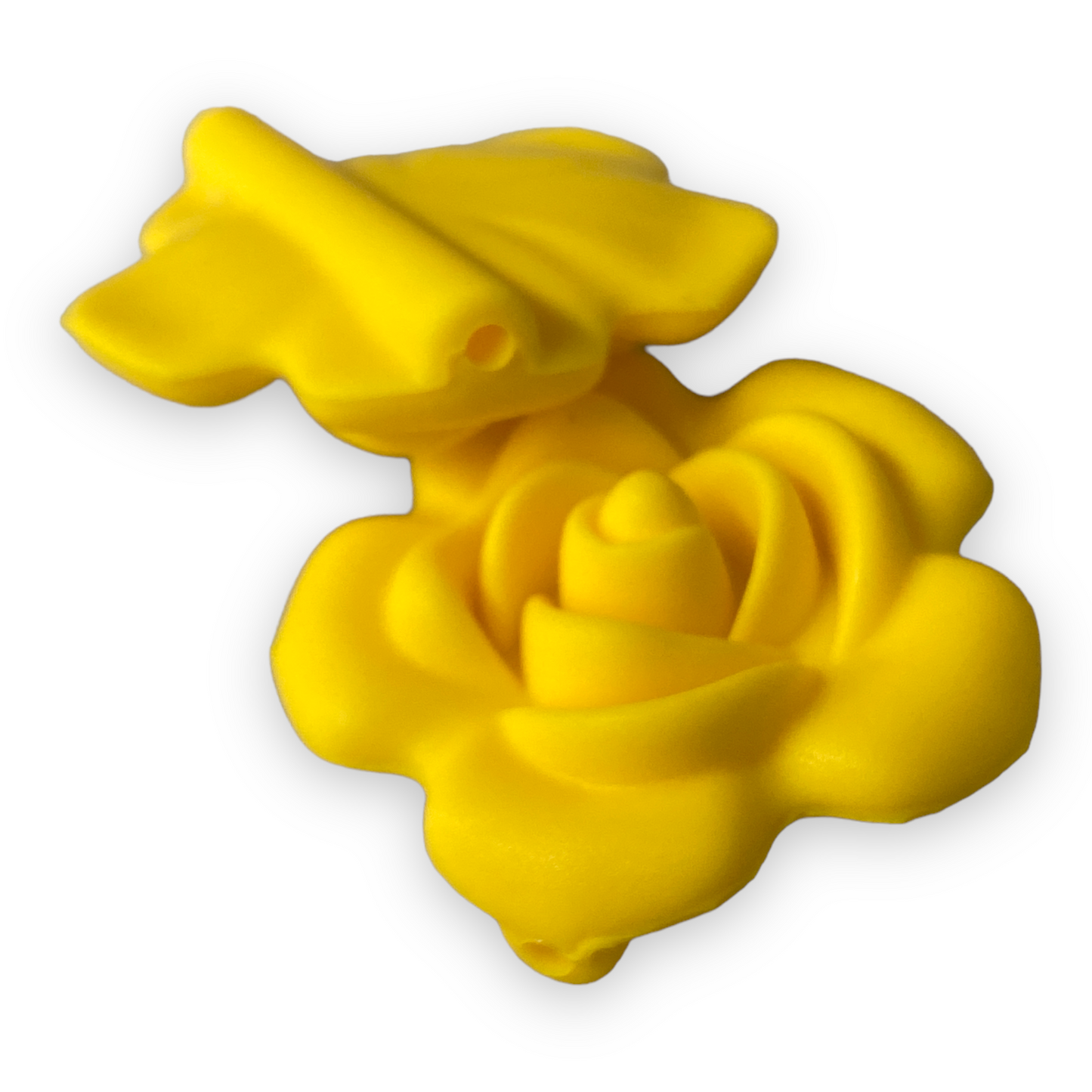 X157 - 40mm Yellow Flower (40mm x 40mm x 15mm) Silicone (1 Count) Focal Bead