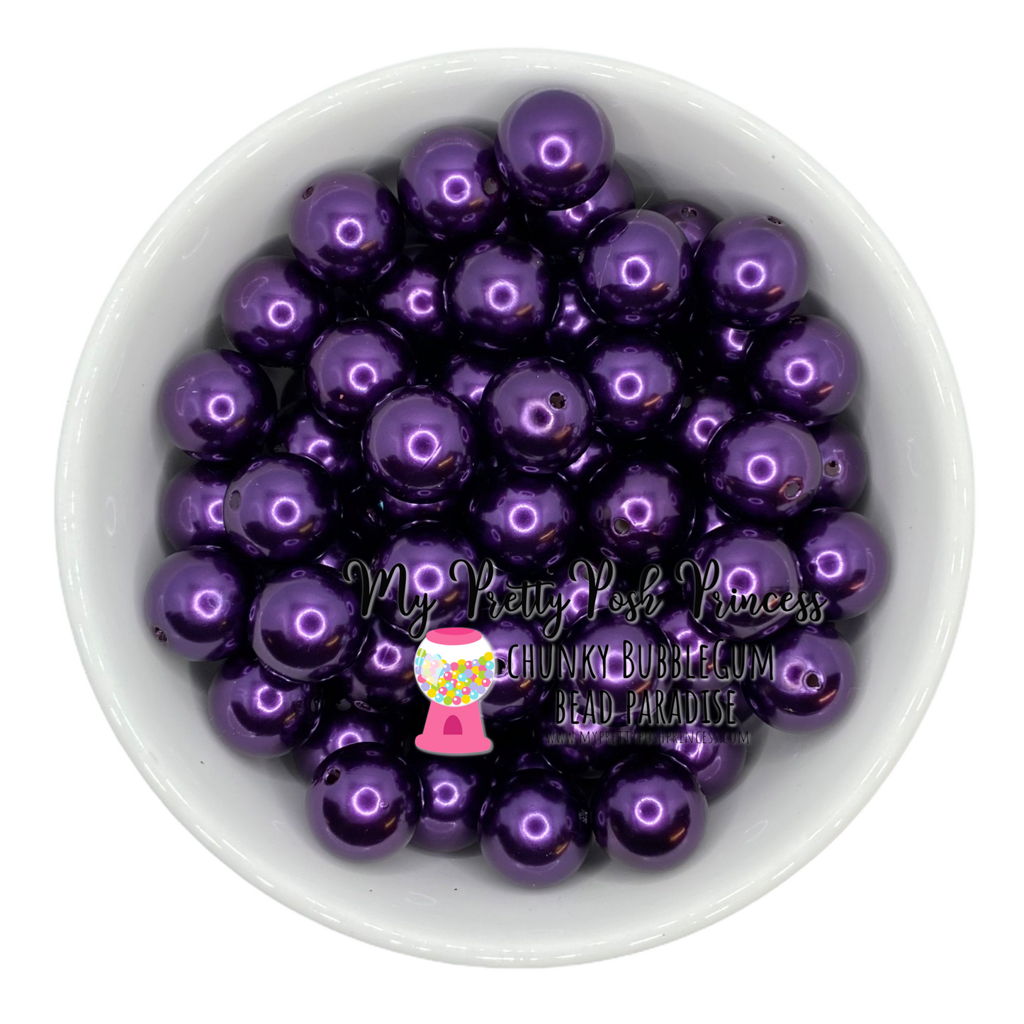 #108 - a70- 12mm Plum  Pearl Acrylic Beads  (20 Count)