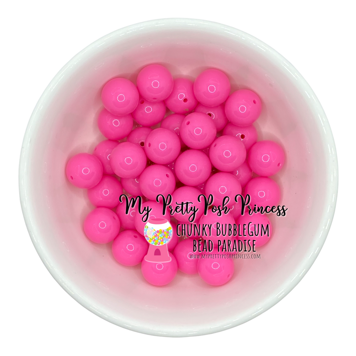 #333 - 20mm Medium Pink Solid Acrylic Beads (1 Count)