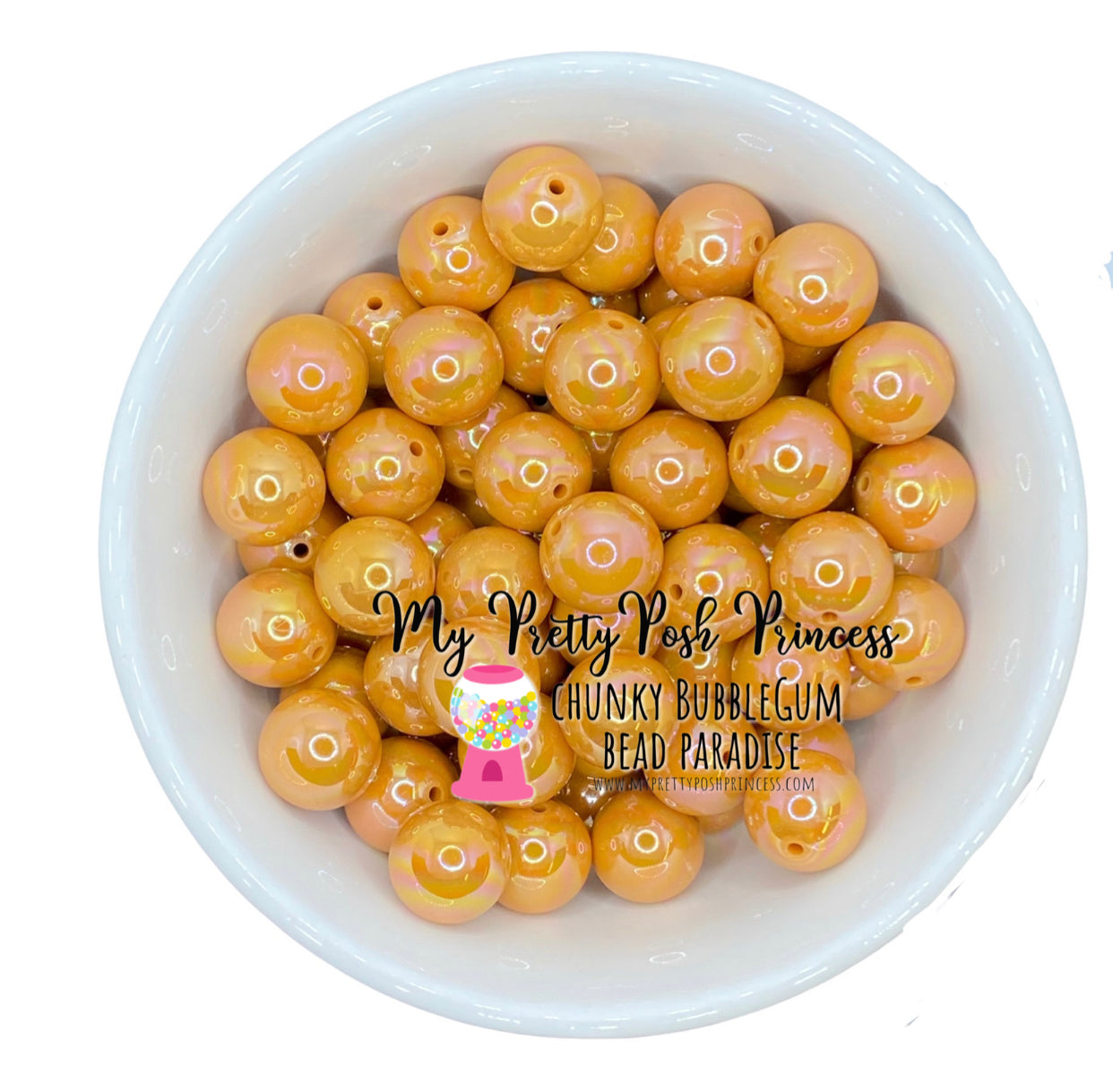 abs8- 12mm Mustard AB Solid Acrylic Beads (20 Count)