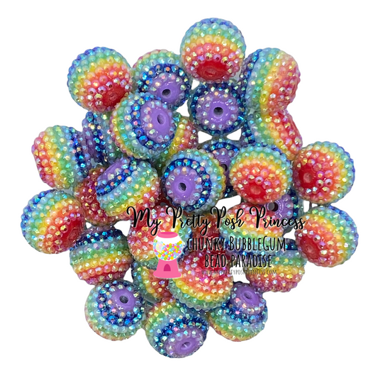 #1164 - R100- 22mm Rainbow AB Rhinestone Acrylic Beads (1 Count)