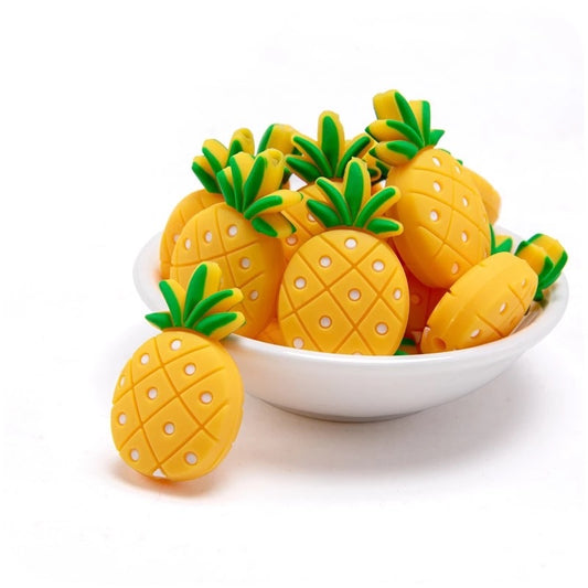 X112- Pineapple Silicone (1 Count) Focal Bead