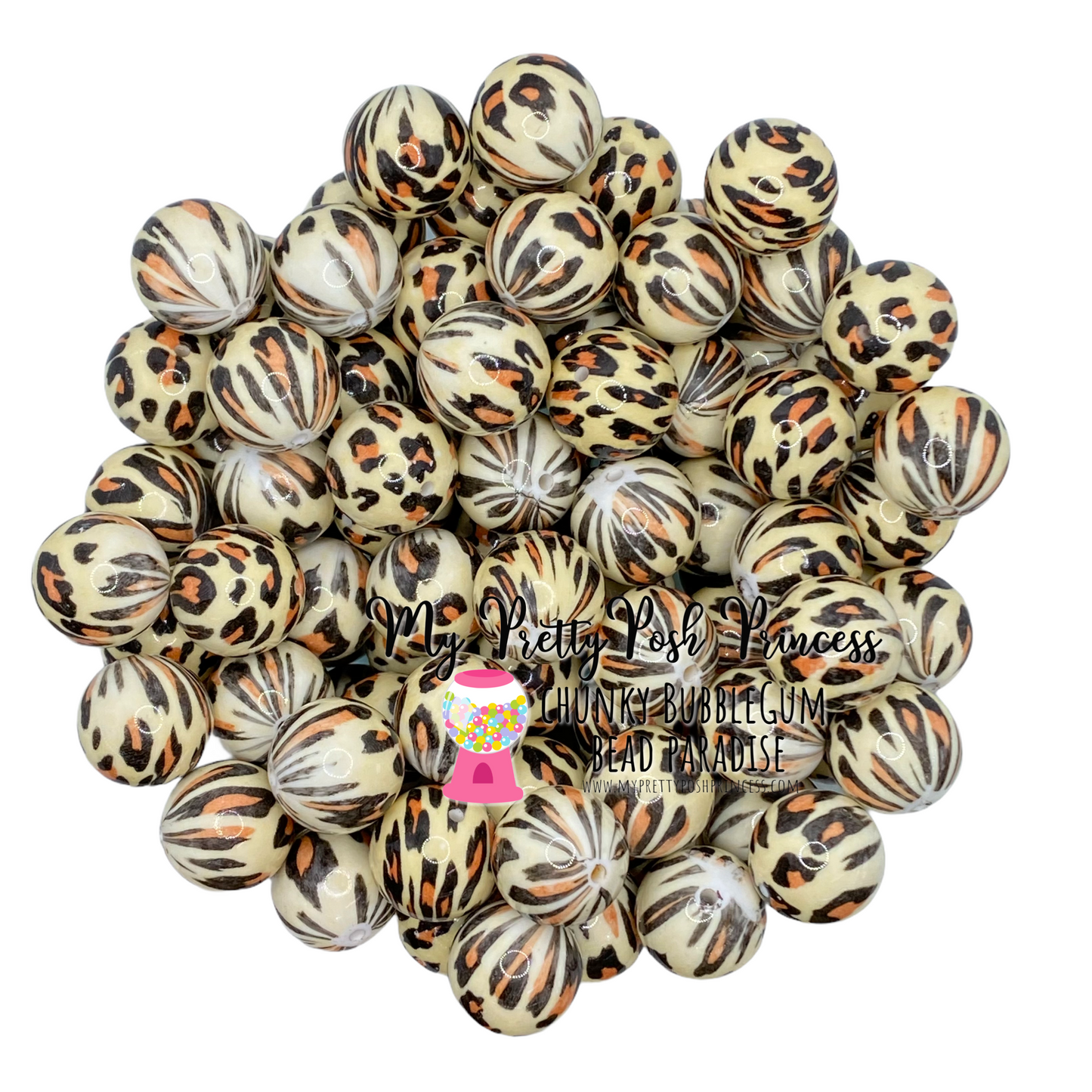 ap2- 12mm Animal Print  Acrylic Beads (20 Count)