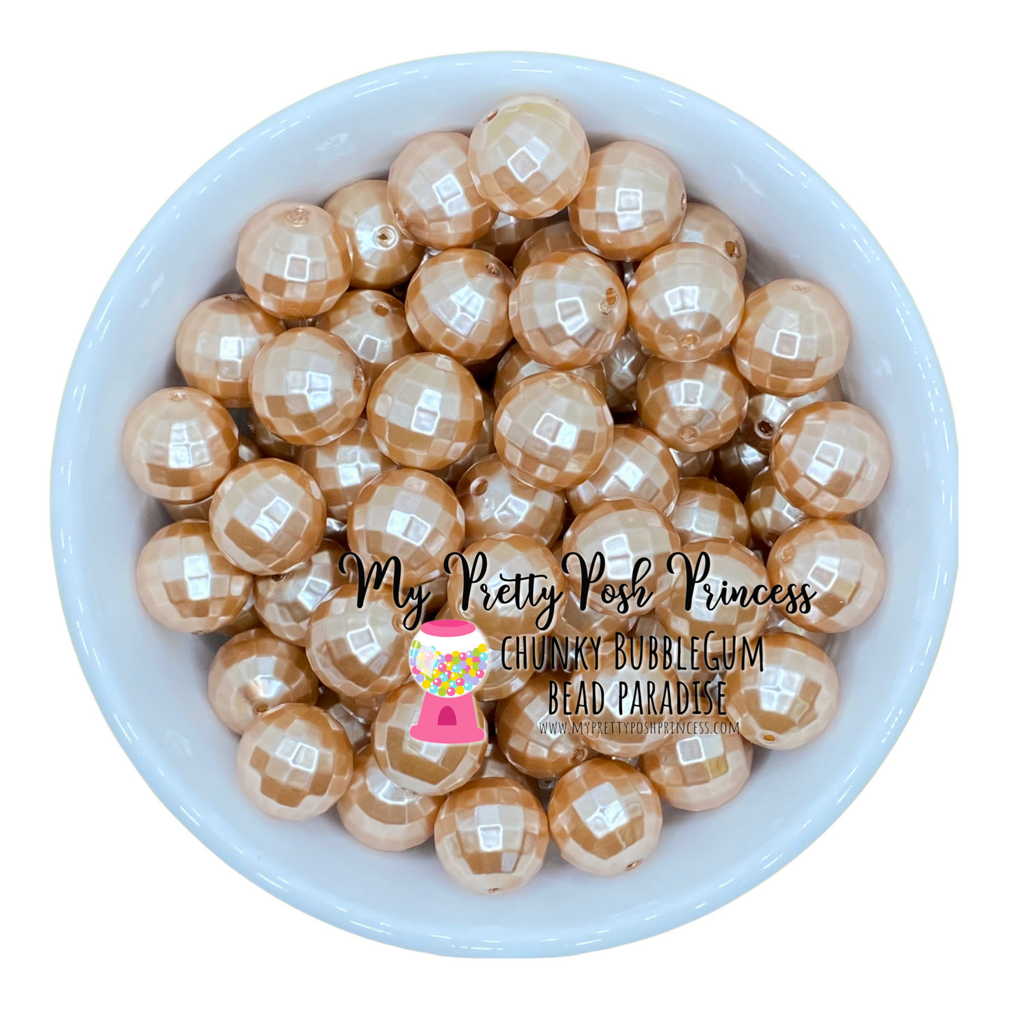 #693 - 20mm Toffee "Pearl Disco Ball"  Acrylic Beads (1 Count)