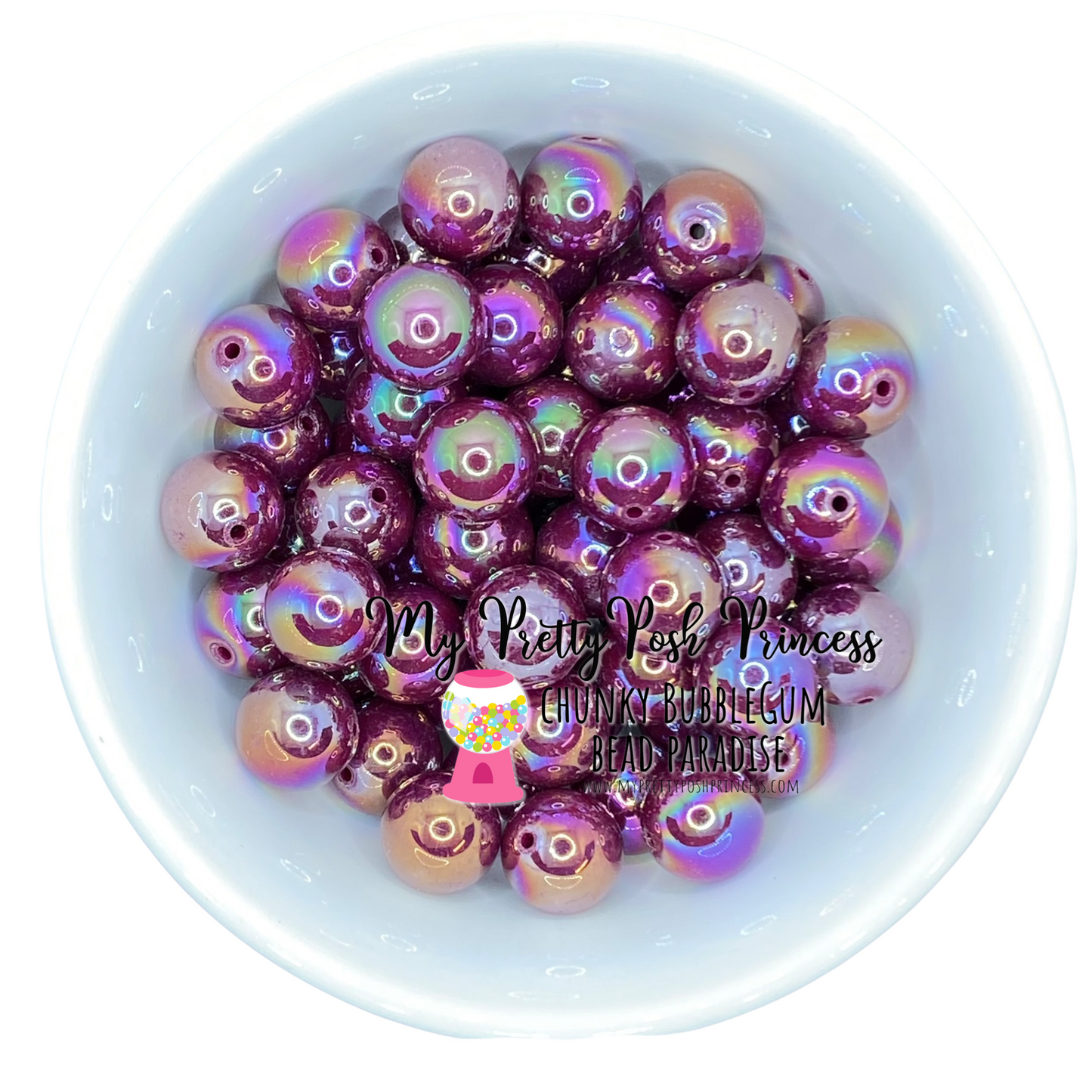 abs28- 12mm Plum AB Solid Acrylic Beads (20 Count)