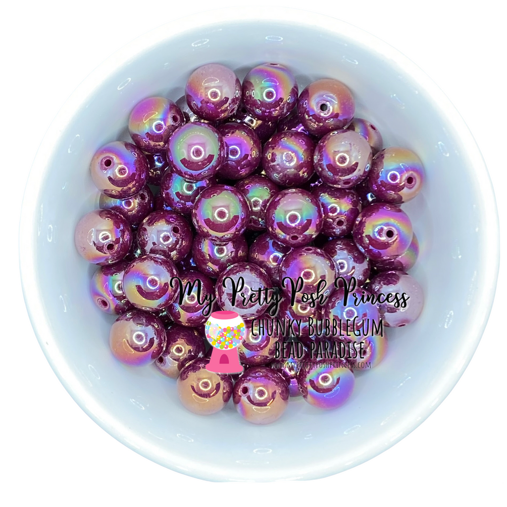 12mm Opaque Plum Pop Beads, 144 Beads