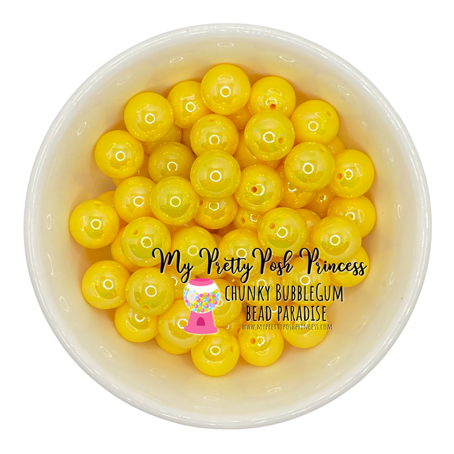 #449 - 20mm Yellow AB Solid Acrylic Beads (1 Count)