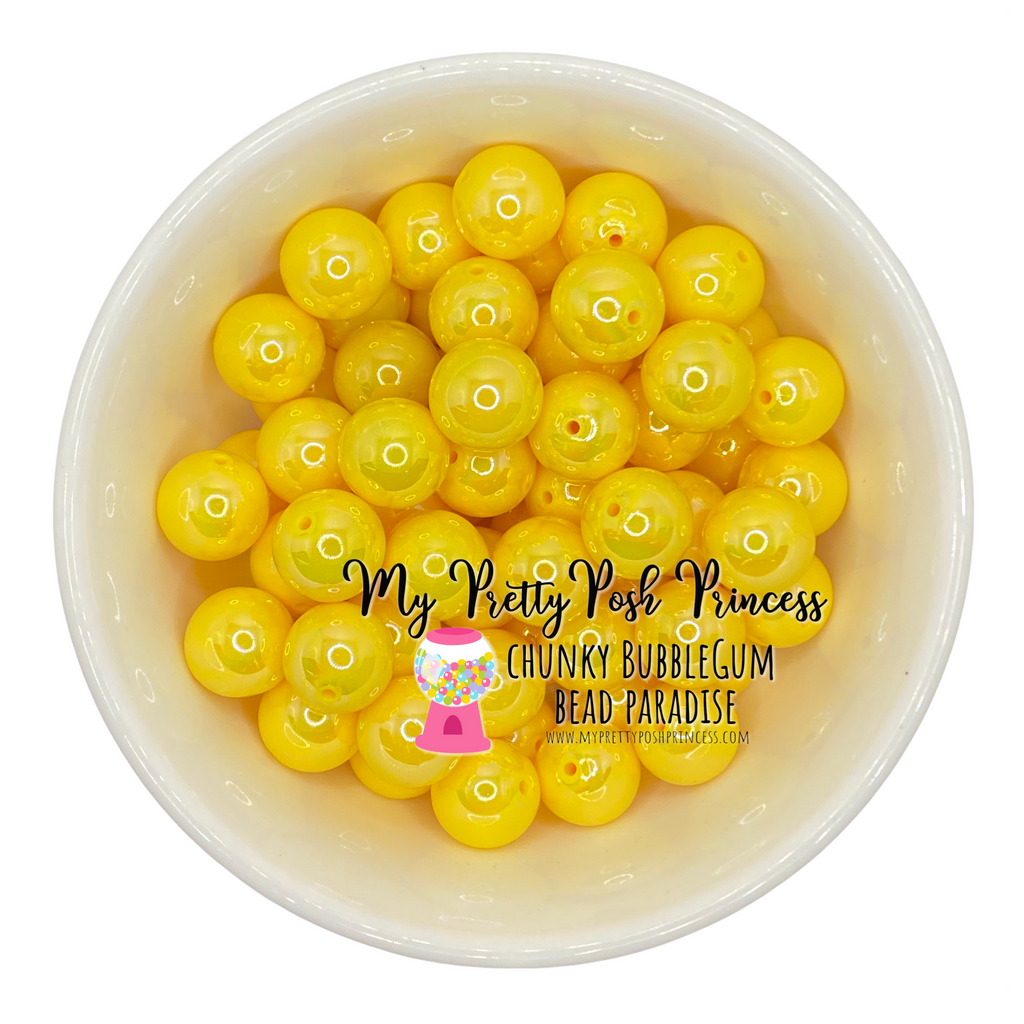 20mm Yellow Acrylic Bubblegum Beads, Chunky Gumball Bead, Bubblegum Be –  Beadstobows