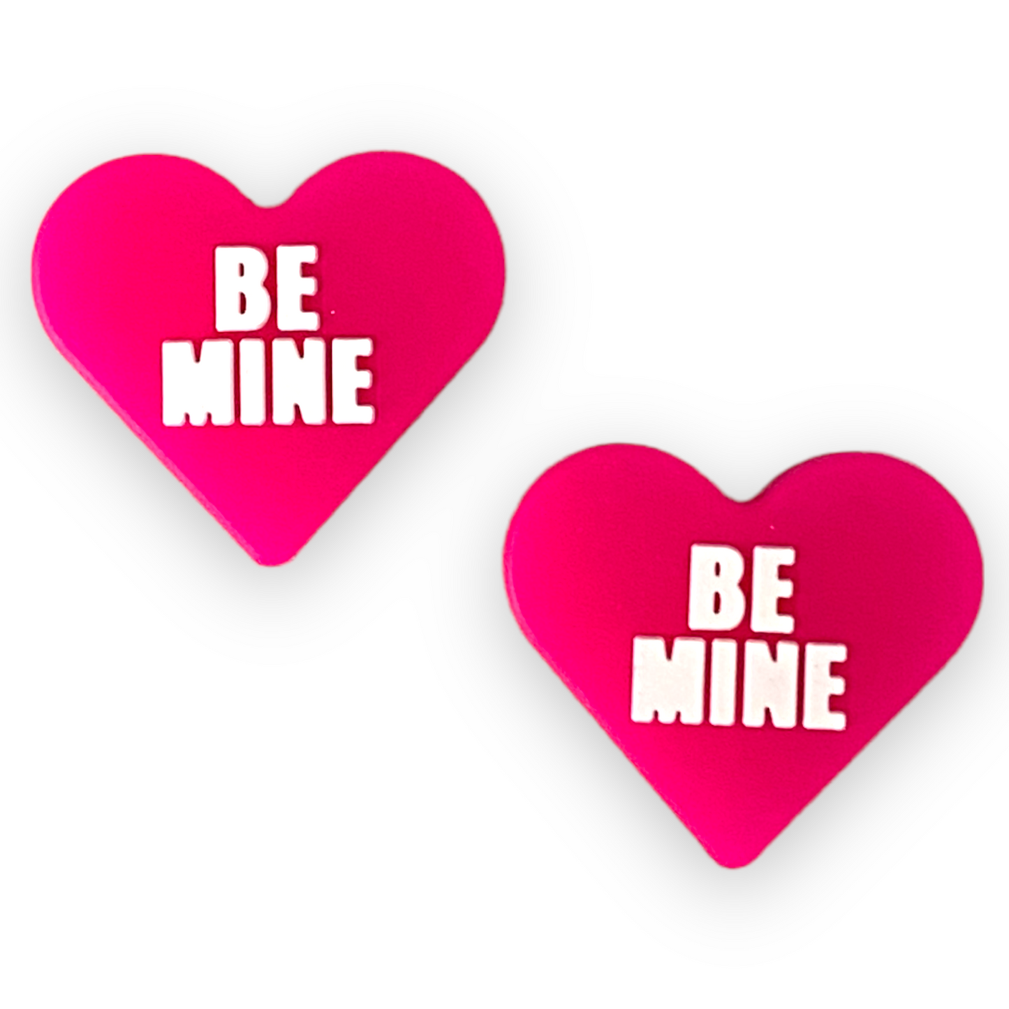 h892 -  “BE MINE” Candy Heart   Silicone Focal Bead (1 Count)