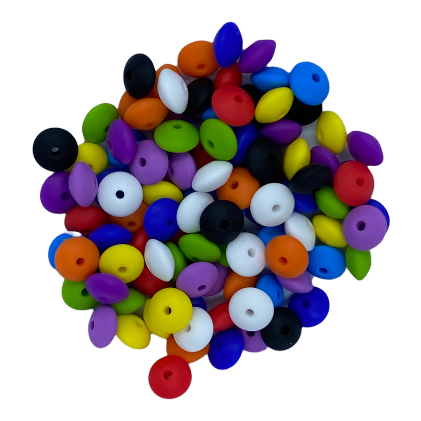 Z/53 - “Primary Lentil Pack” 100 Count Mixed Silicone Beads