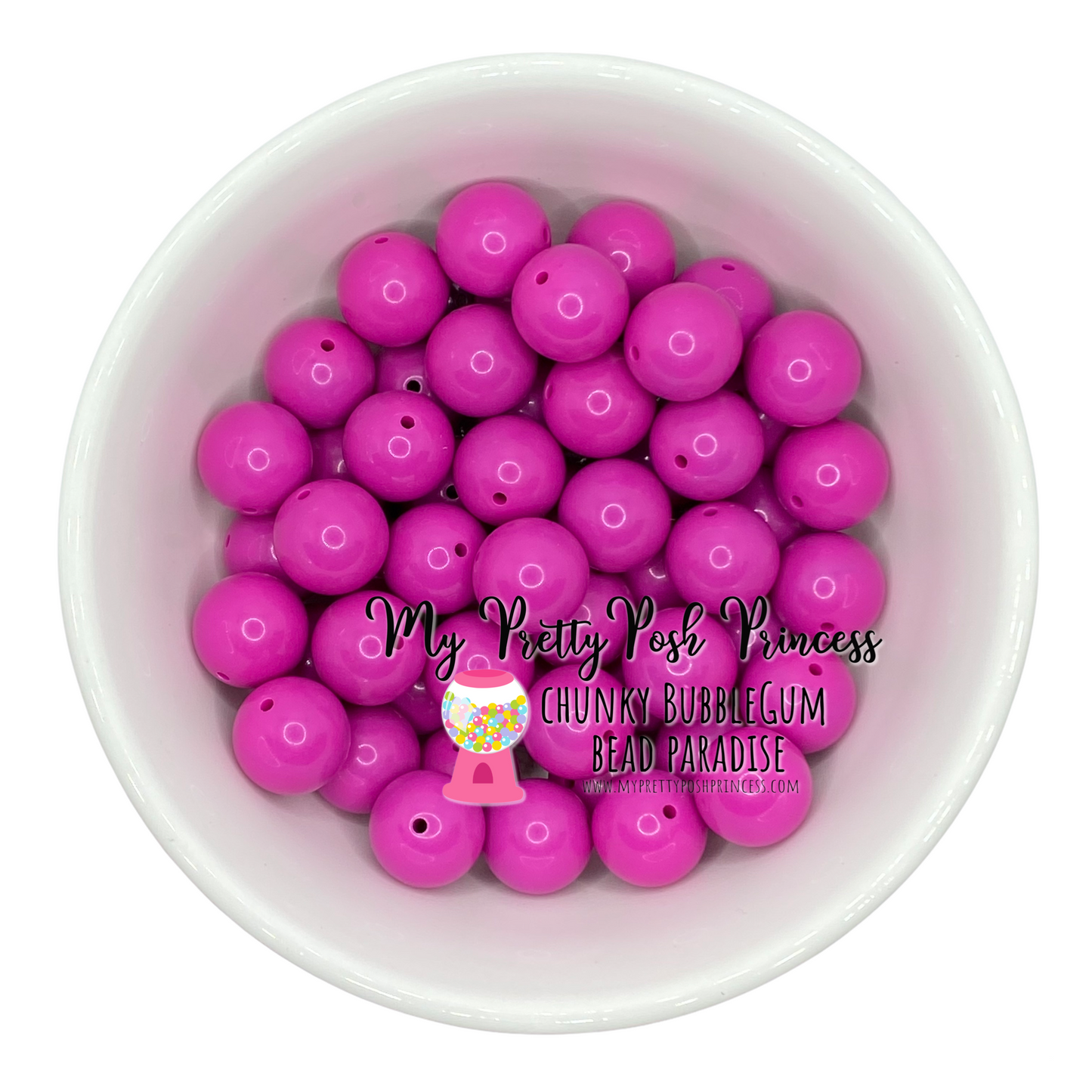 #309 - 20mm Fuchsia Solid Acrylic Beads (1 Count)