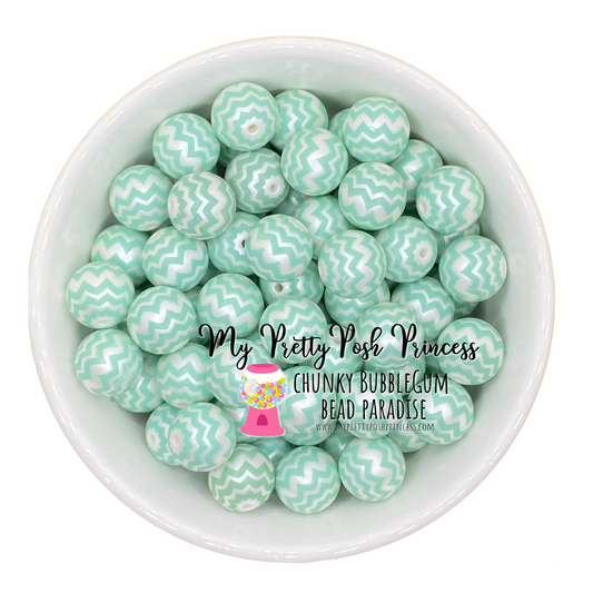 #810 - 20mm Wintergreen "Chevron"  Acrylic Beads (1 Count)