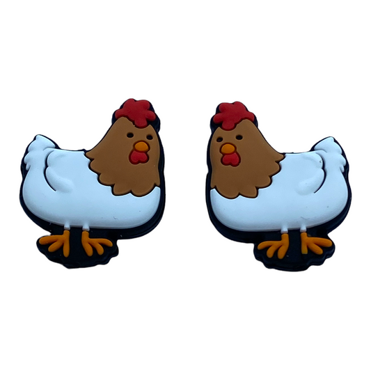 T407- Chicken  Silicone Focal Bead (1 Count)