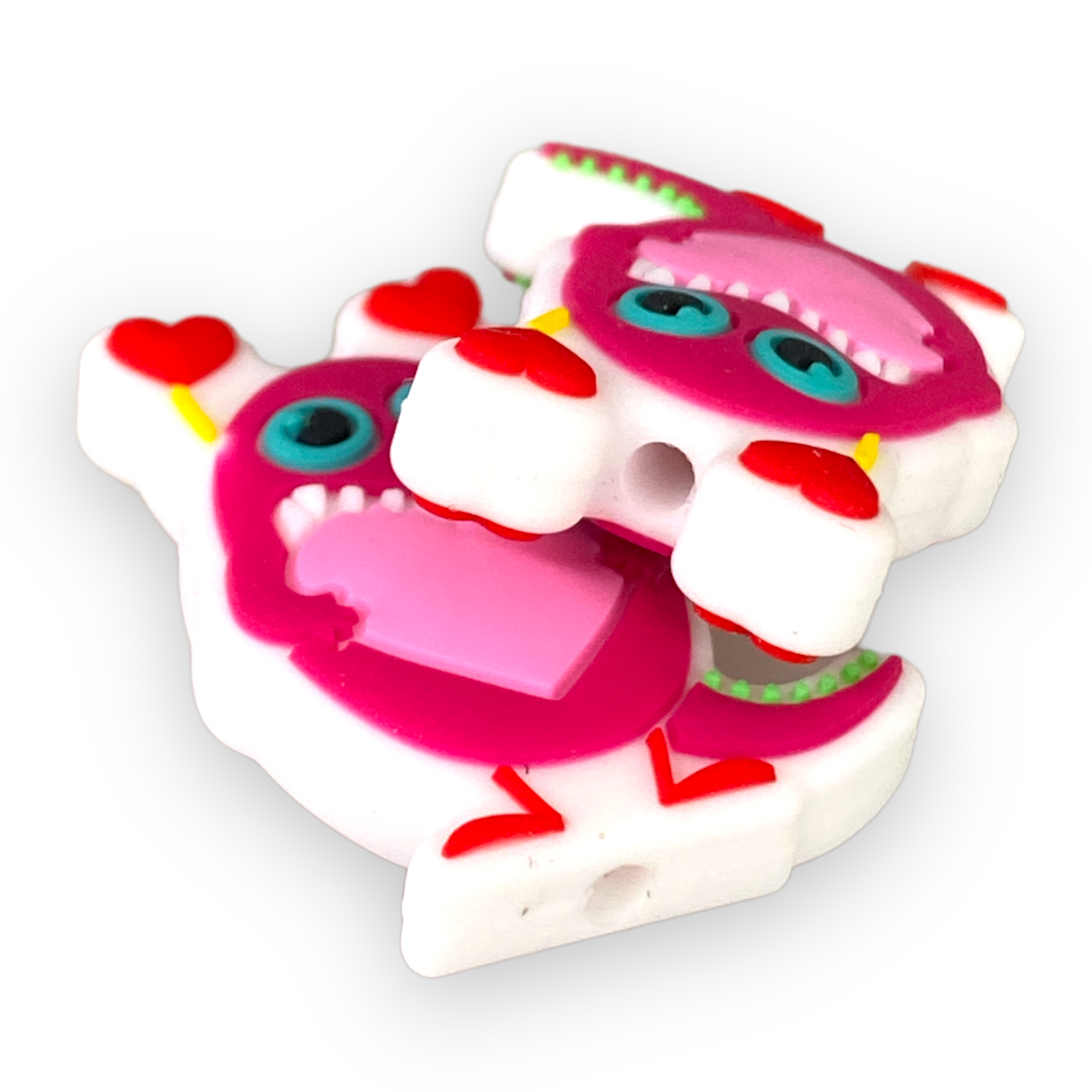 h864 -  Love Monster  Silicone Focal Bead (1 Count)