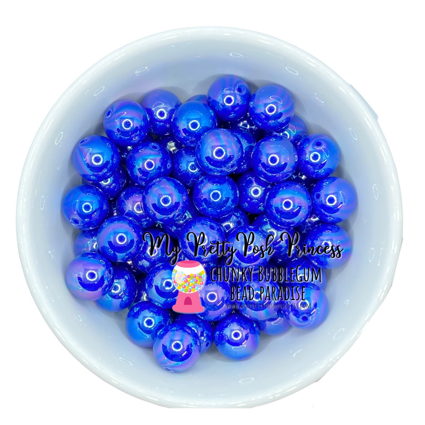 #464 - 20mm Royal Blue AB Solid  Acrylic Beads (1 Count)