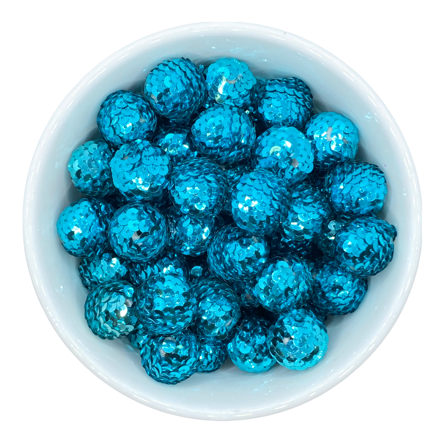 W321- 20mm Aqua Sequin Acrylic Beads (1 Count)