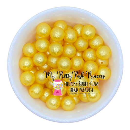 #658 - 20mm Yellow "Wrinkle"  Acrylic Beads (1 Count)