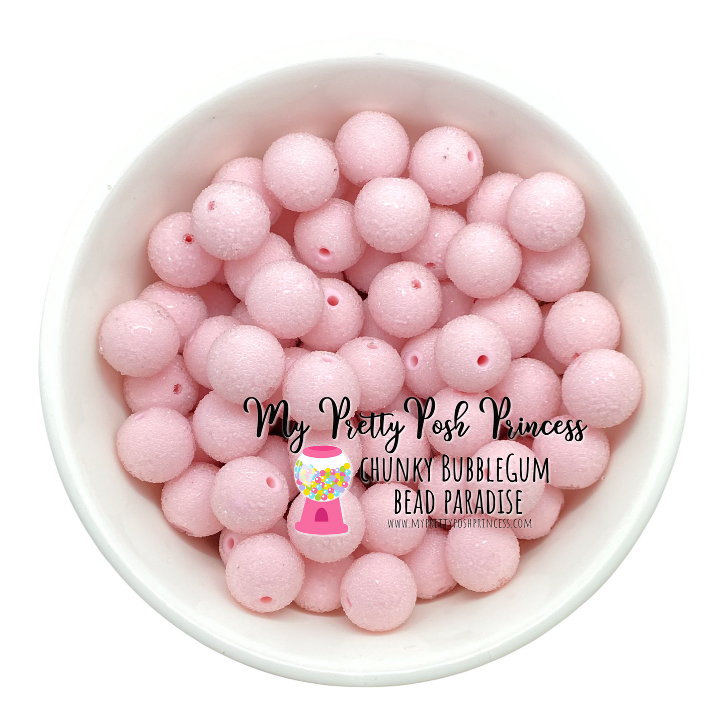 W481- 20mm Light Pink “Sugar” Acrylic Bead