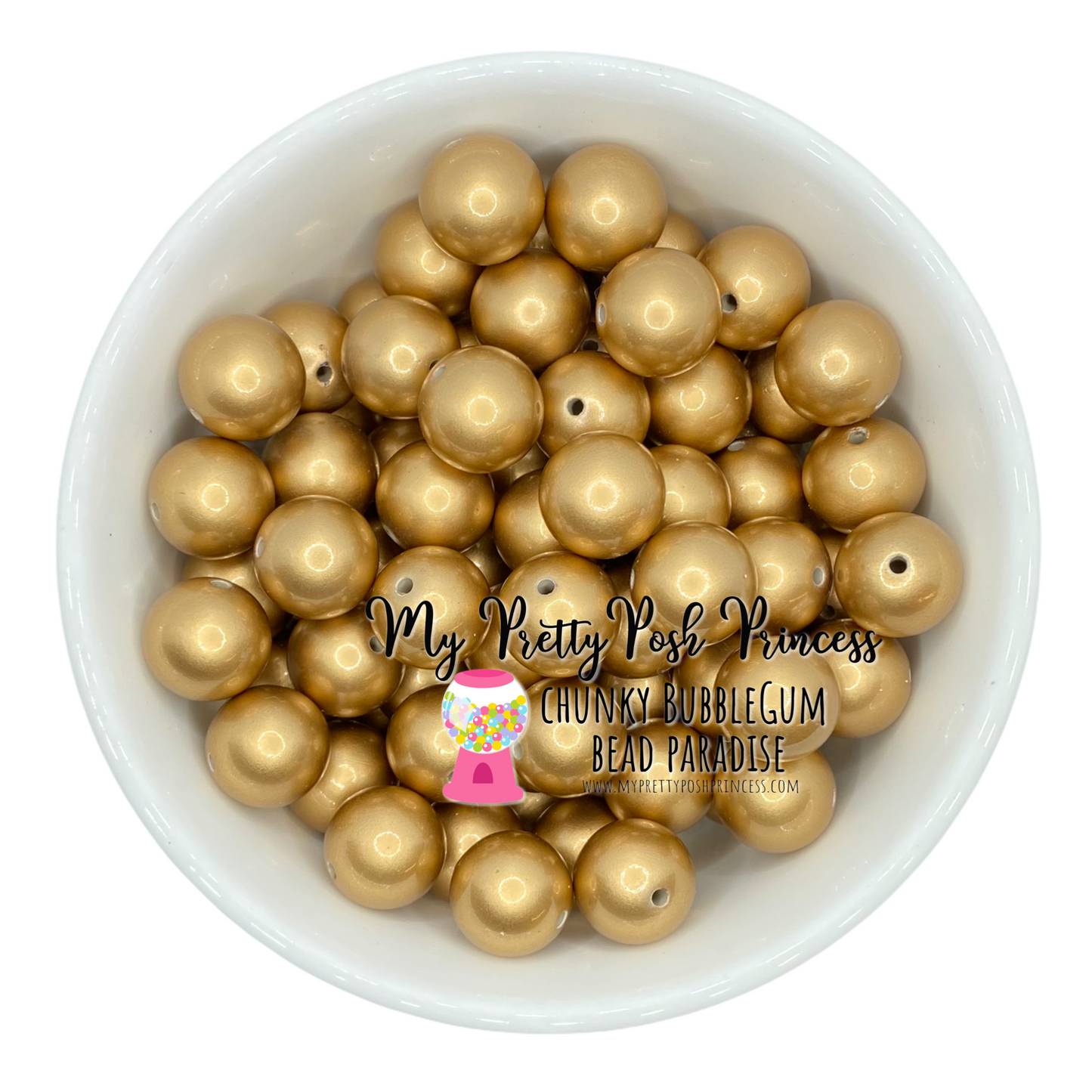 #406 - A58- 20mm Matte Gold  Pearl  Acrylic Beads  (1 Count)