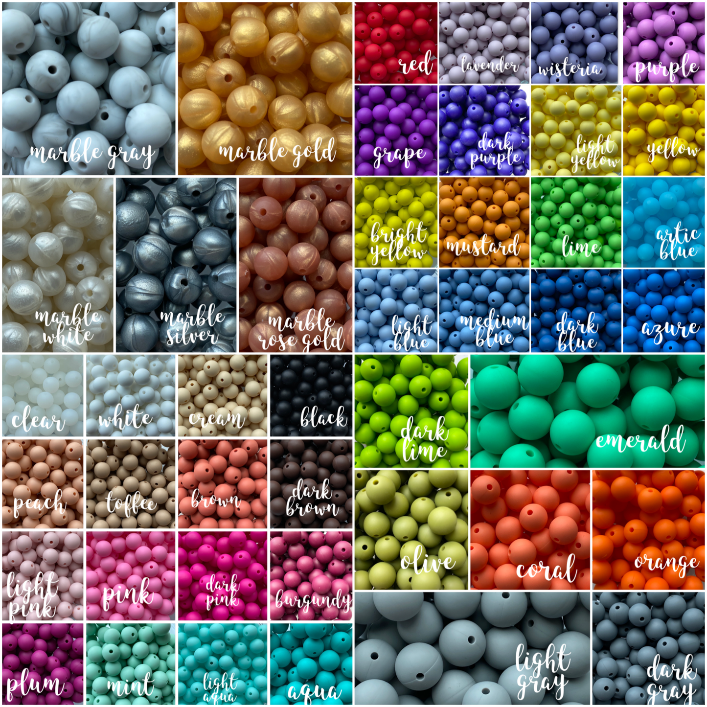 9mm "Round" Silicone  Beads