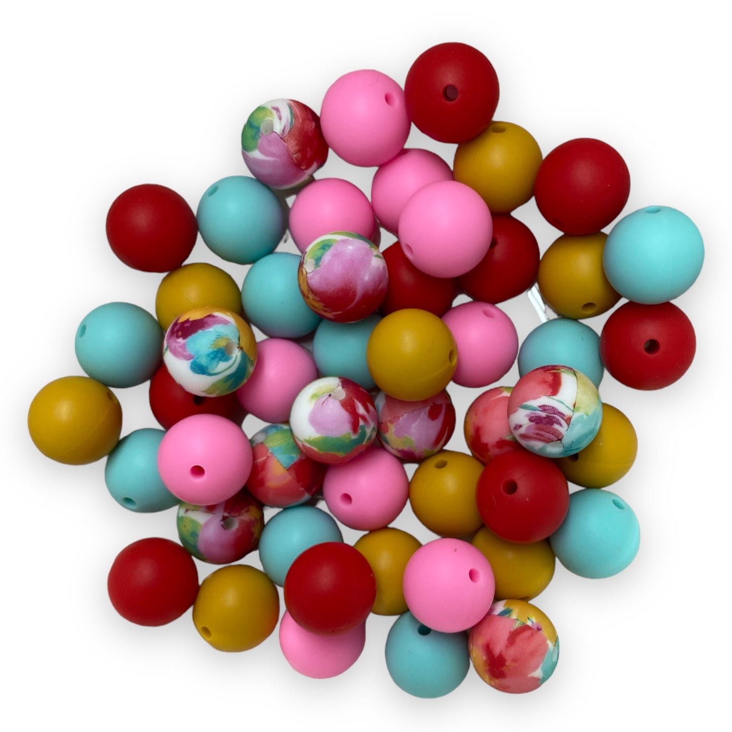 CK- 228 -  15mm 50 Count  Mixed Pack Silicone Beads