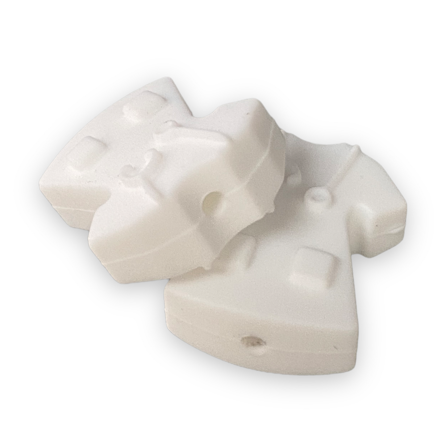 T129  - White Scrub Top Silicone Focal Bead (1 Count)