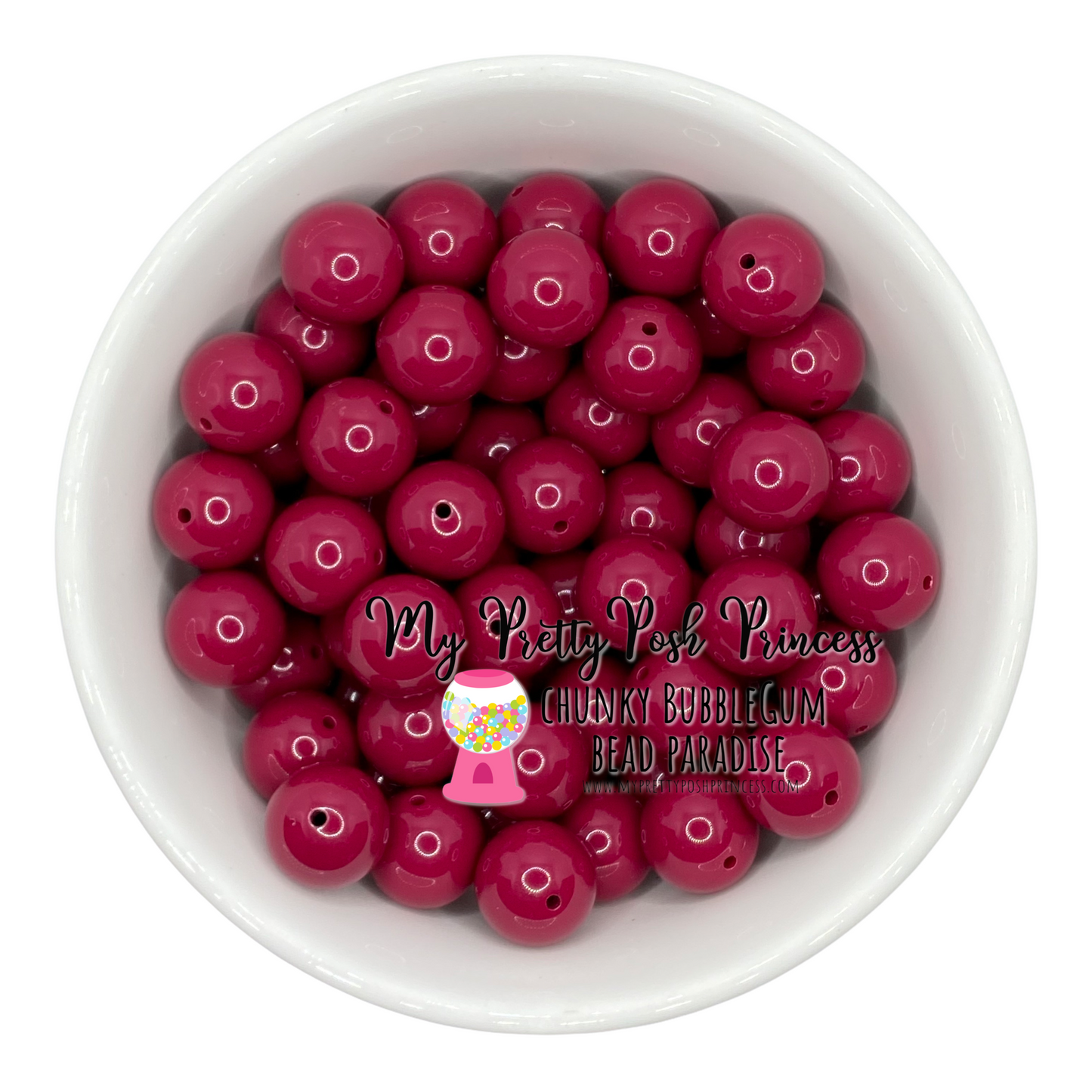 #307 - 20mm Maroon Solid Acrylic Beads (1 Count)