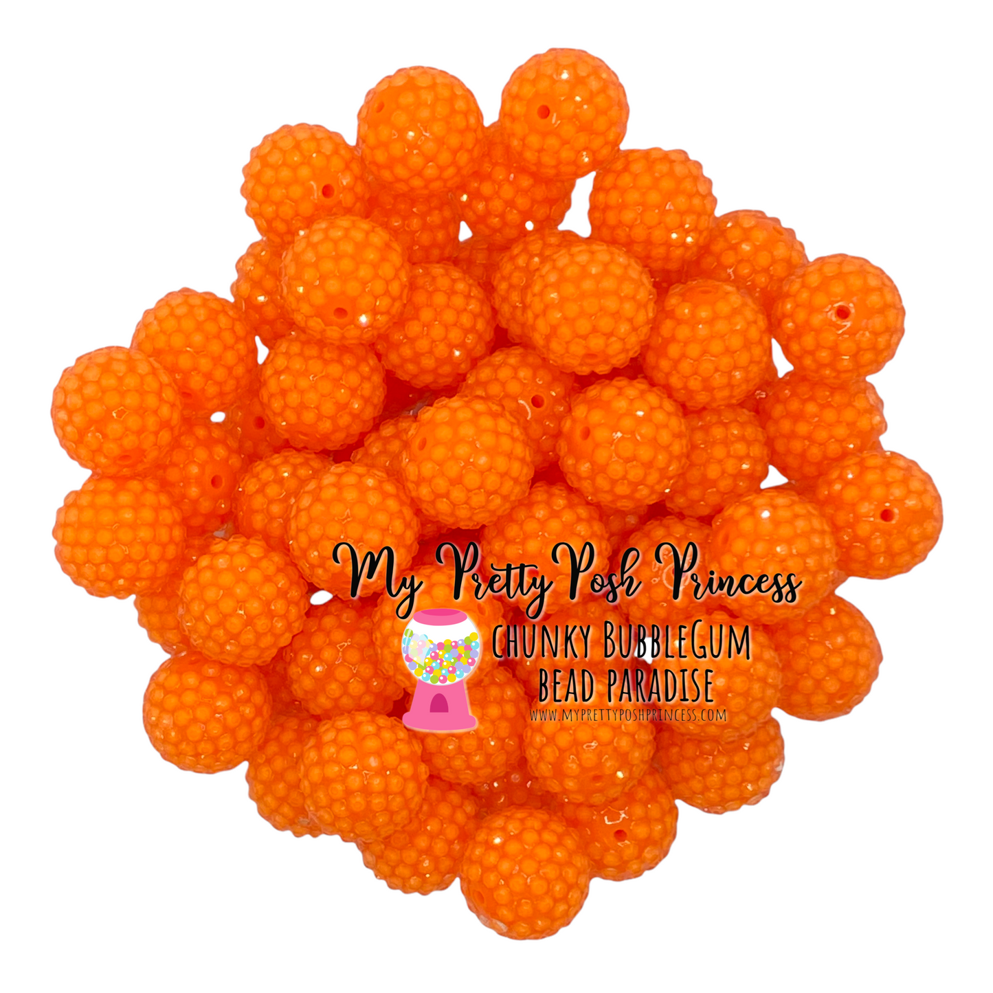 #189 - 12mm Orange Jelly Rhinestone  Acrylic Beads (20 Count)