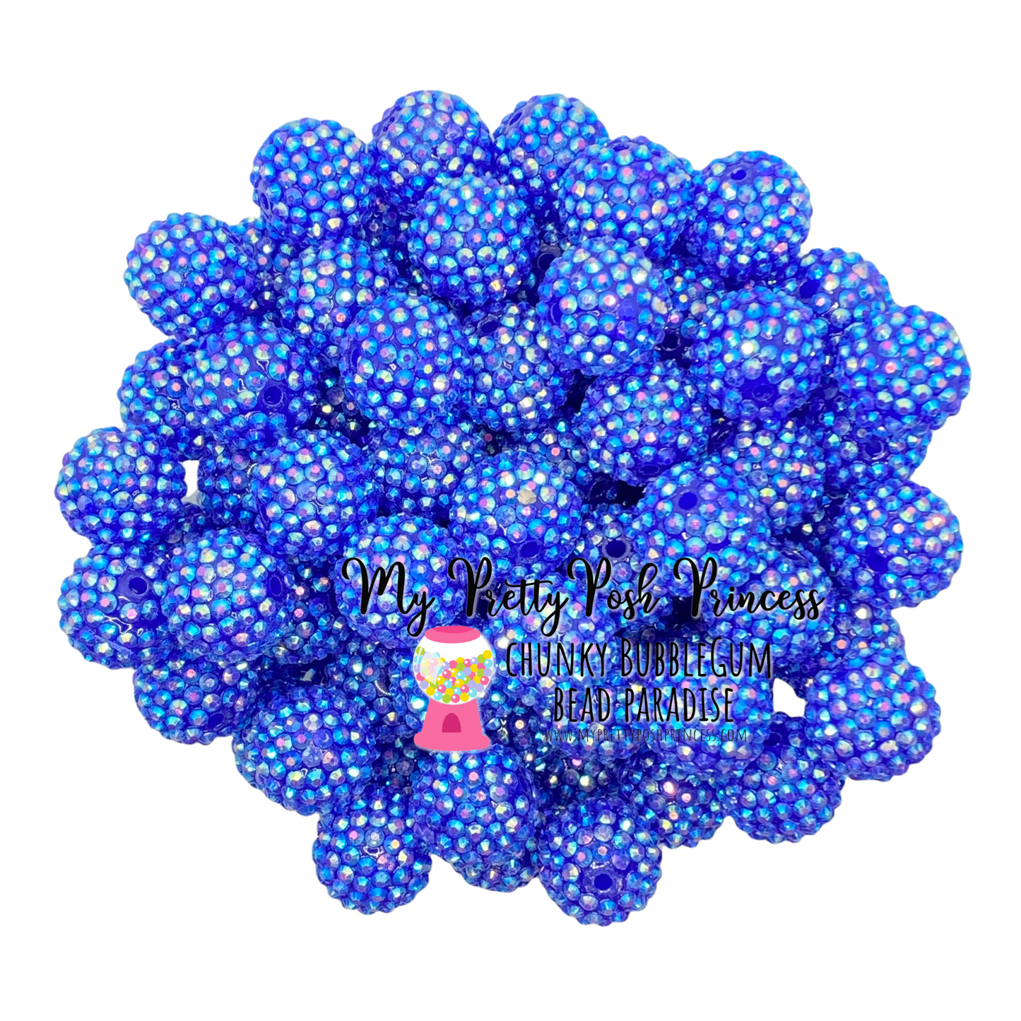 #1147 - R82- 20mm Royal Blue AB Rhinestone  Beads  (1 Count)