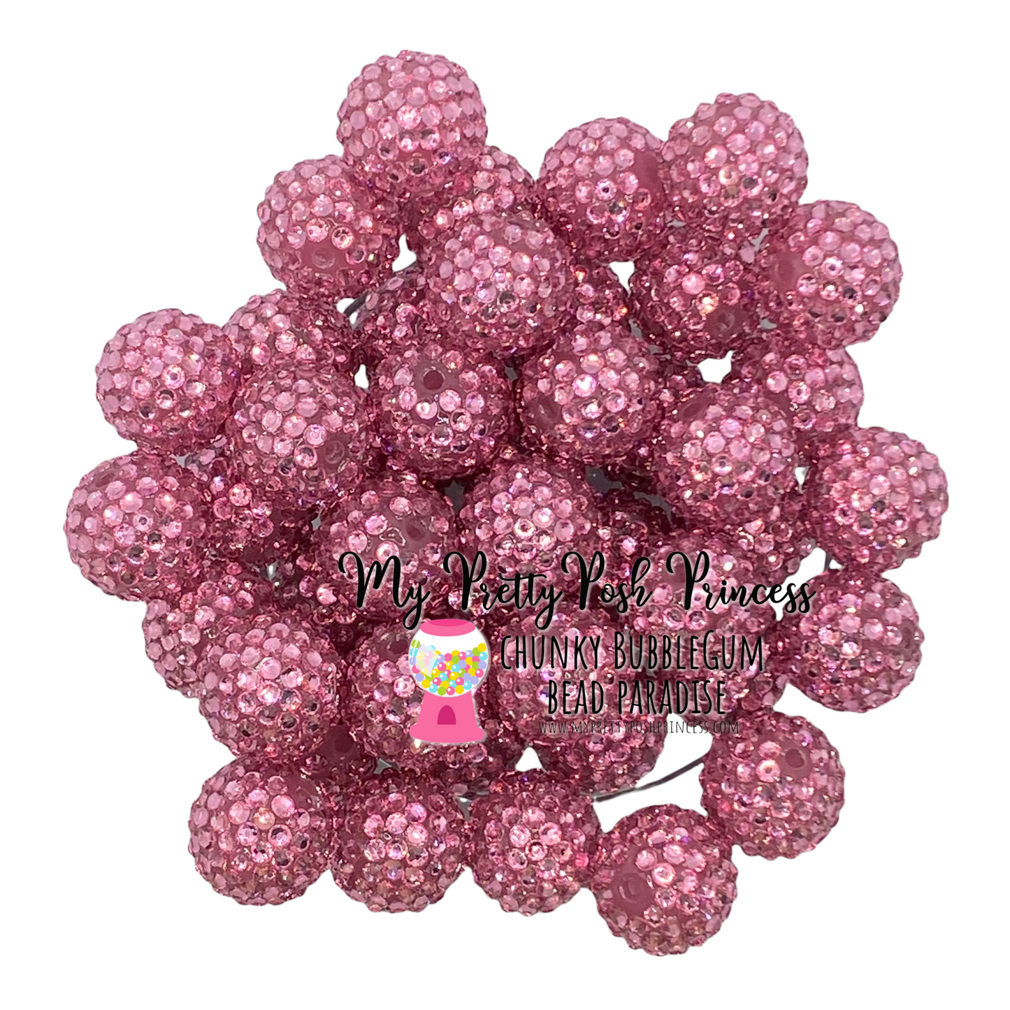 #218 - 12mm Blush Rhinestone Acrylic Beads (20 Count)