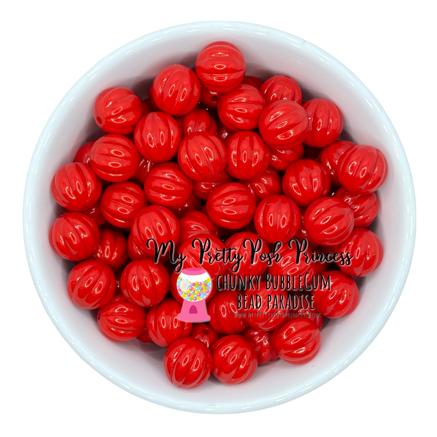 #913 - 20mm Red "Watermelon Solid" Acrylic Beads (1 Count)