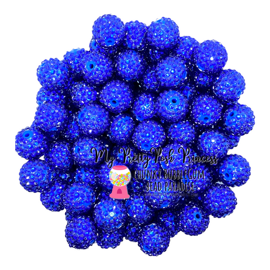 #1146 - R81- 20mm Royal Blue Rhinestone  Beads  (10 Count)