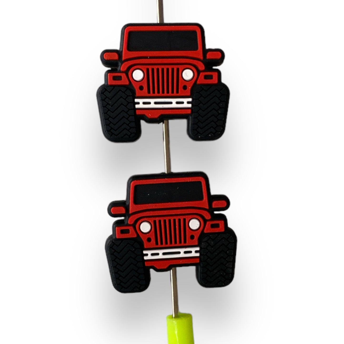 h847 - Red Truck Focal Bead Silicone Focal Beads (1 Count)