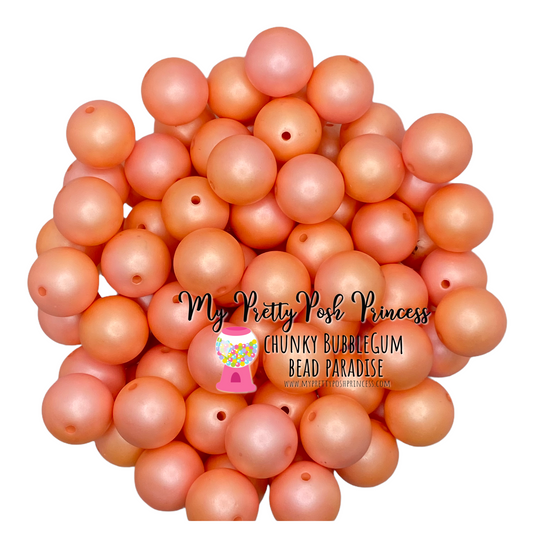 #119 - 12mm Peach/Coral "Matte"  Pearls Acrylic Beads