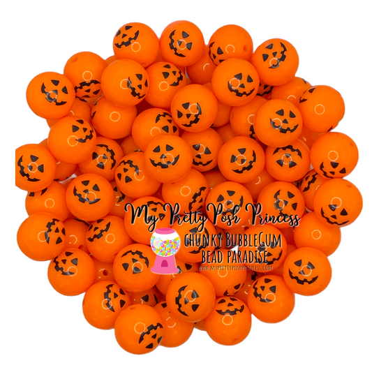 pt22- 12mm Pumpkin n Acrylic Beads (20 Count)