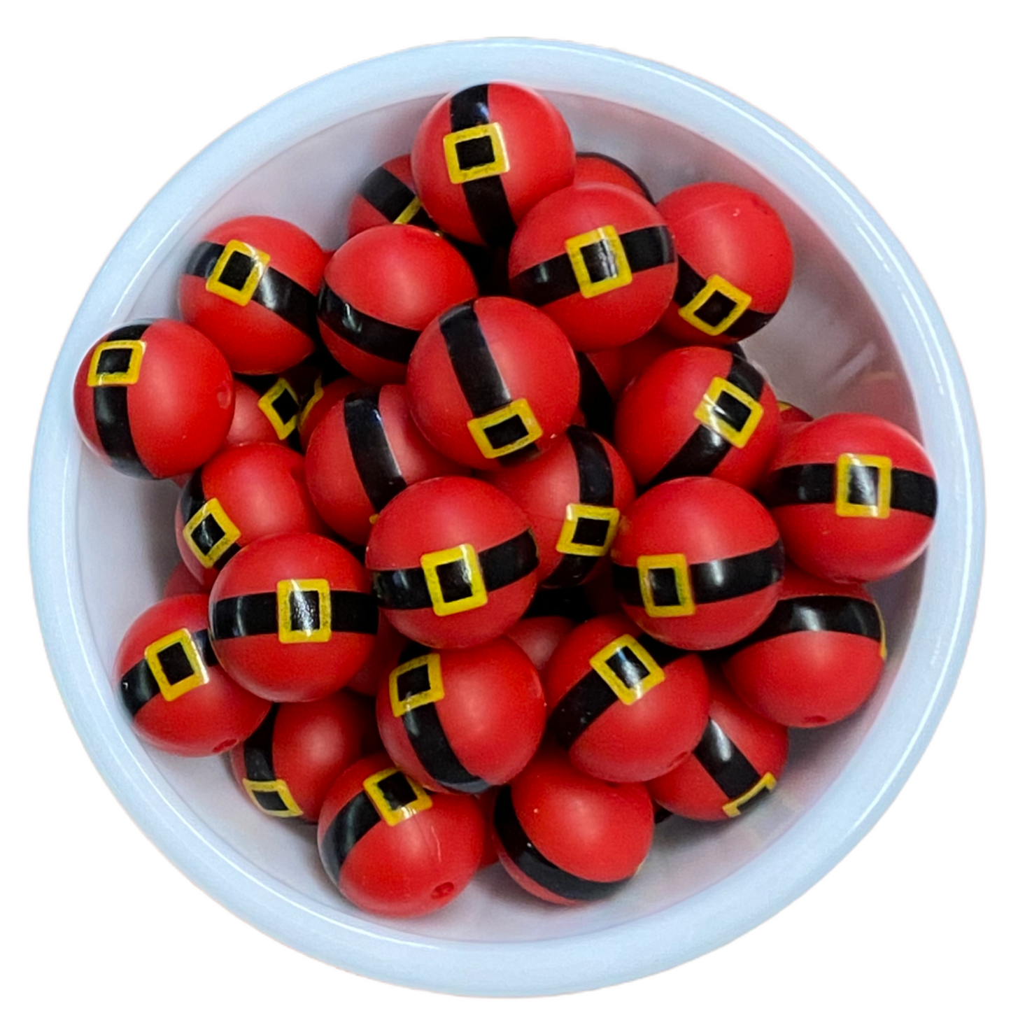 #745  - 15mm “Santa Sash” Silicone Beads