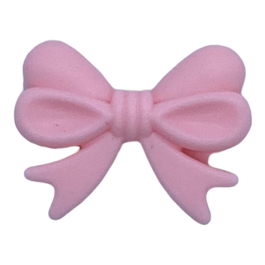 X108 - Light Pink Bow Silicone (1 Count) Focal Bead