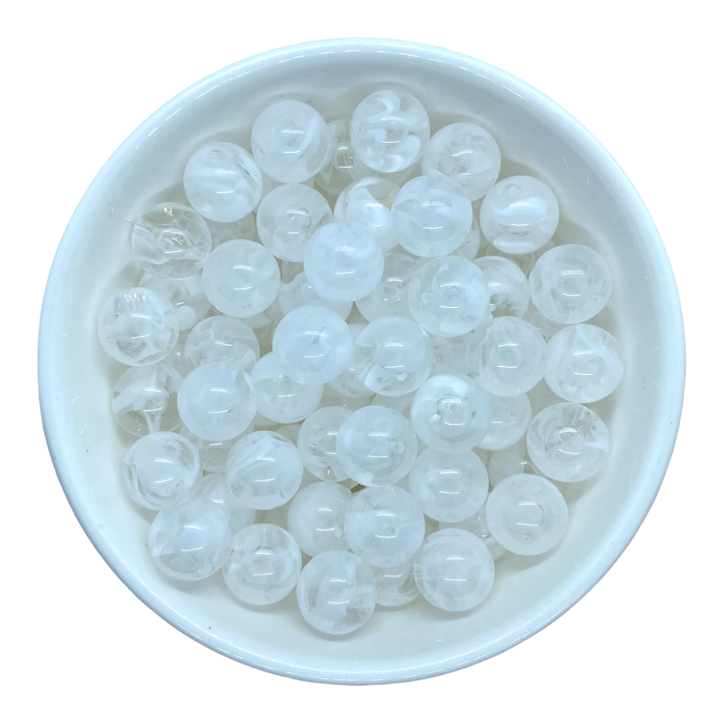 W589- 20mm “Cloud Marble” Acrylic Beads (1 Count)