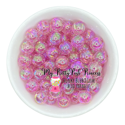 #162 - 12mm Mauve Jelly Glitter Acrylic  Beads (20 Count)