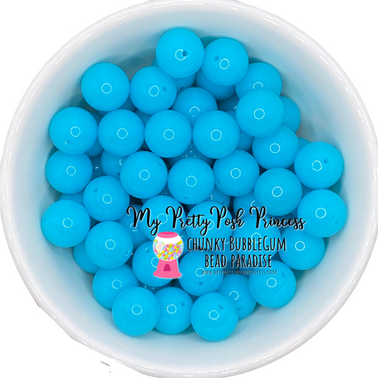 #366 -  20mm Neon Aqua Solid  Acrylic Beads (1 Count)