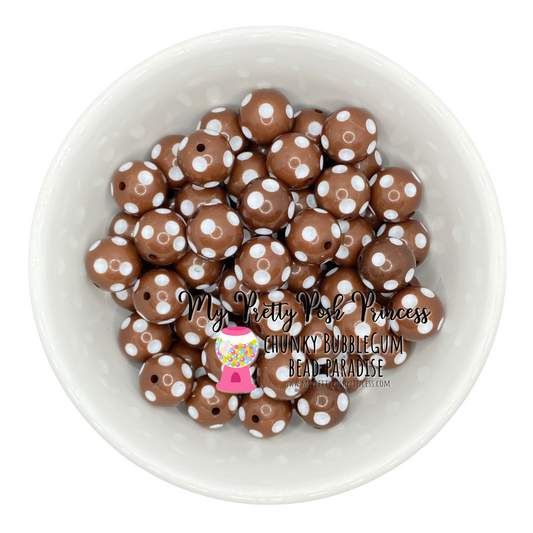 #997 - 20mm Brown Polka Dot Acrylic (1 Count)