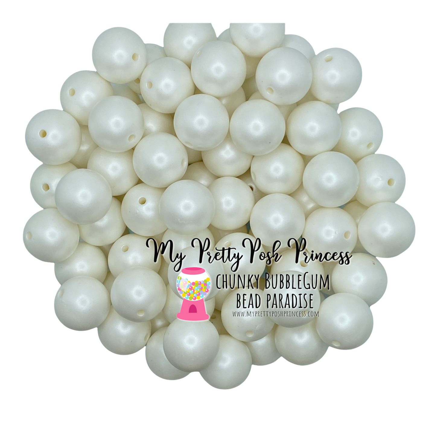 #122 -  12mm White  "Matte"  Pearls Acrylic Beads (20 Count)